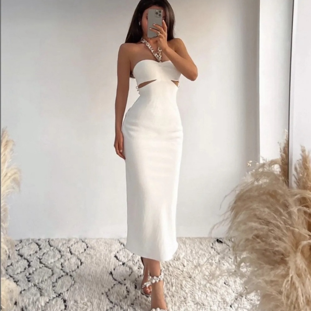ZARA NEW CUT-OUT DRESS WITH CHAIN DETAIL - Picture 10 of 10